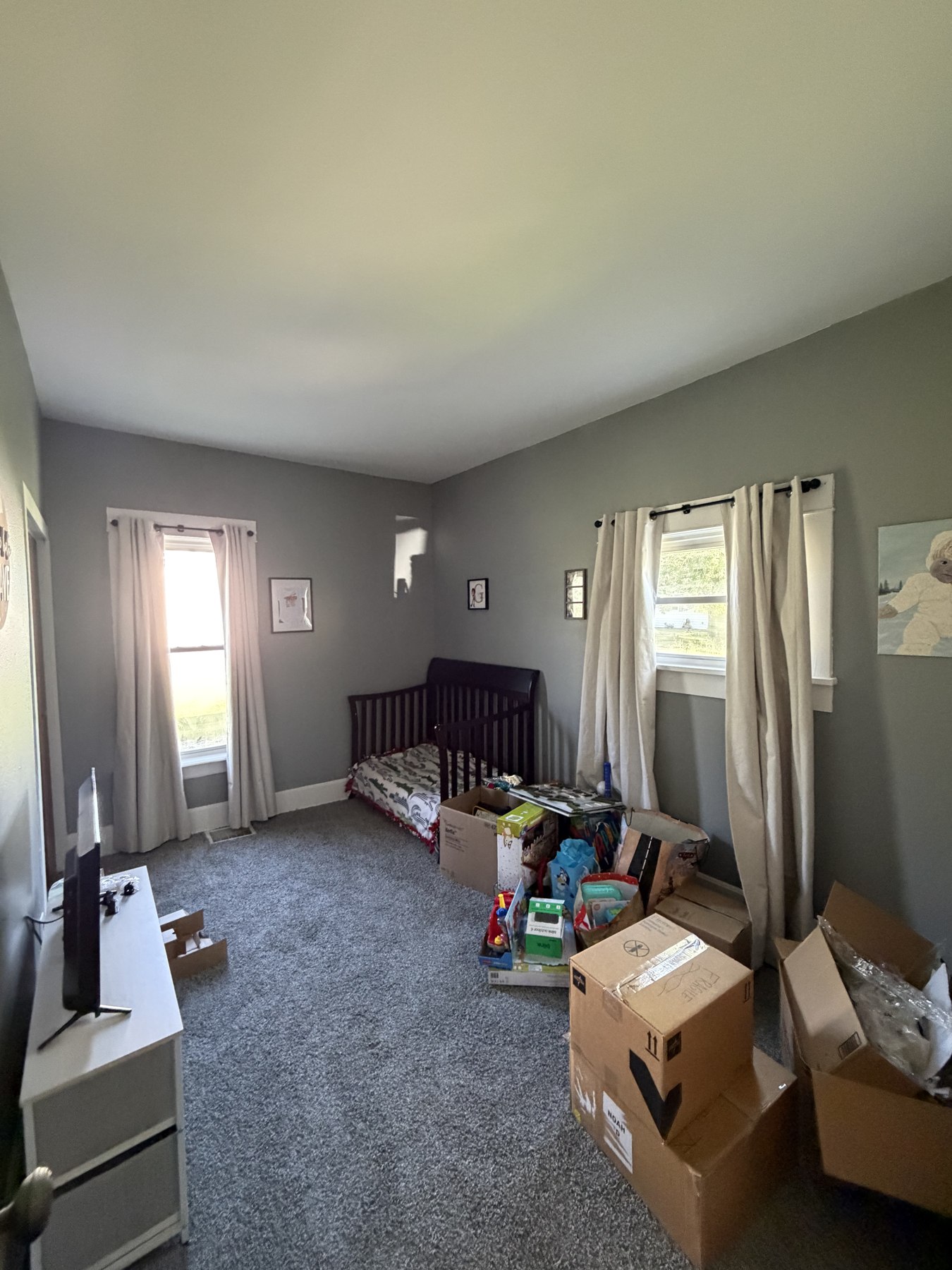 Interior walls and trim beside a doorway